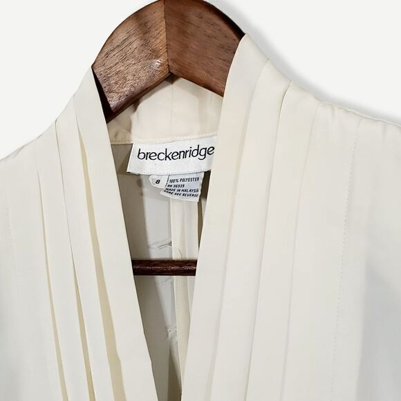 VTG Breckenridge Deep V-Neck Shirt Cream Size 8 Light Academia Womens - Picture 3 of 11